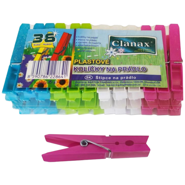 Plastové kolíčky na prádlo mix barev 36ks