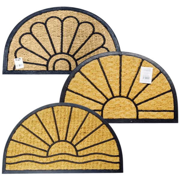 EXOTIC rohož půlkruh guma/kokos MIX VZOR 40x60 cm