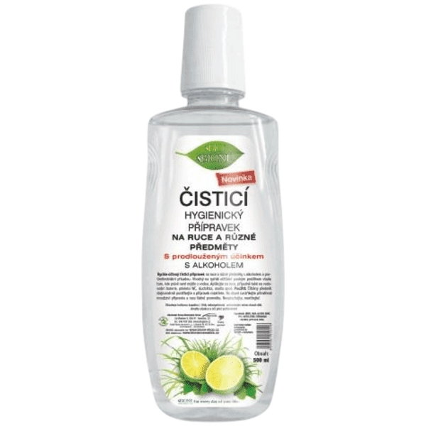 Bione Cosmetics Čistící hygienický přípravek na ruce s alkoholem LEMONGRASS + LIMETKA 500 ml