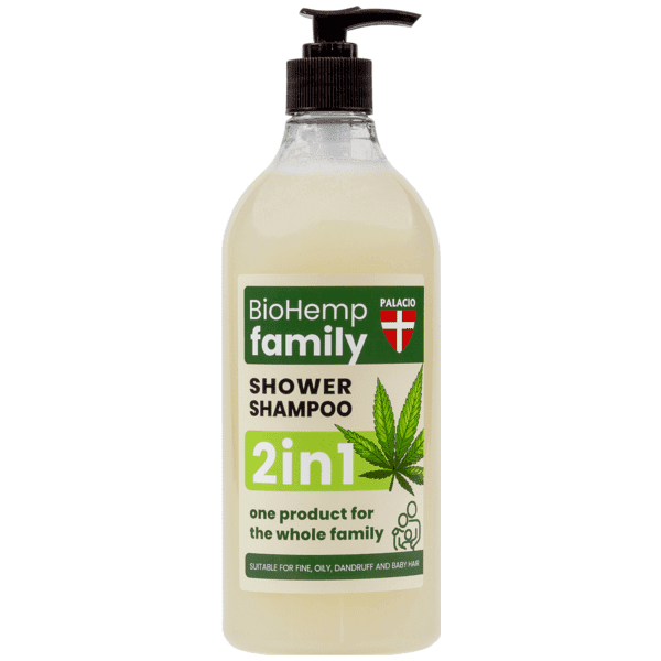 PALACIO 2v1 BioHemp sprchový šampon pro celou rodinu, 750 ml