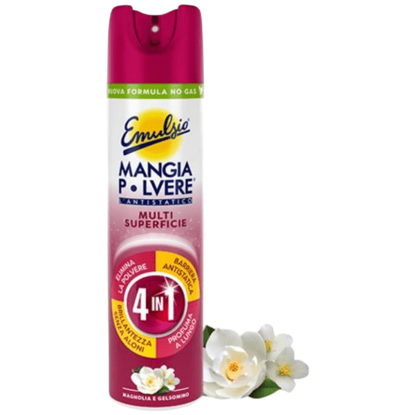 Emulsio Mangia Polvere Multi Superficie 4in1 Magnolia e Gelsomino 300 ml - Čisticí sprej na všechny druhy povrchů