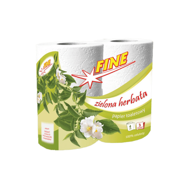 Toaletní papír Fine 3 vrstvý 4 ks zelený čaj - rolka 15m