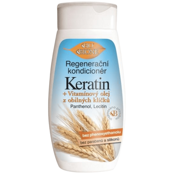 Regenerační kondicionér KERATIN + VITAMÍNOVÝ OLEJ Z OBILNÝCH KLÍČKŮ 260 ml