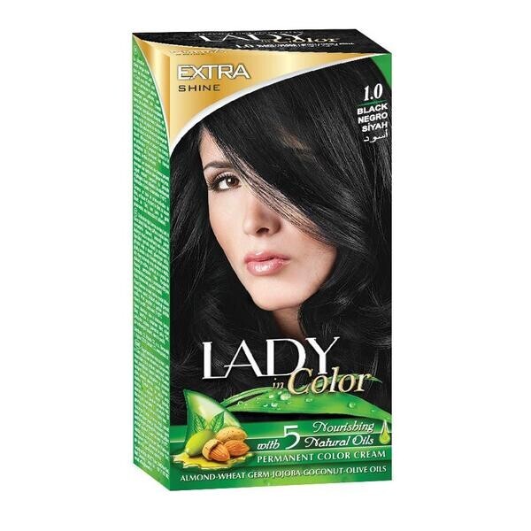 Barva na vlasy LADY in Color, 1.0 Černá