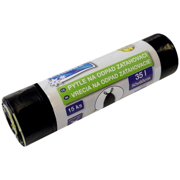 Pytel na odpad černé zatahovací 35L 15 ks