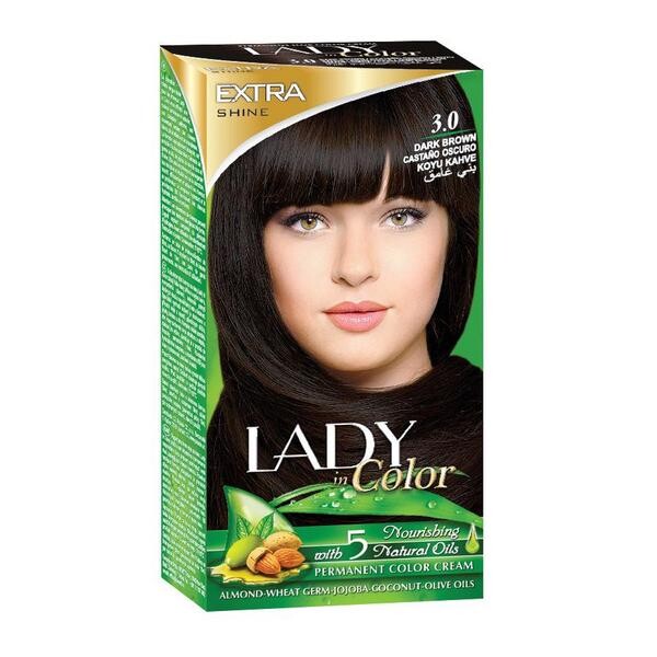 Barva na vlasy LADY in Color, 3.0 Tmavě hnědá