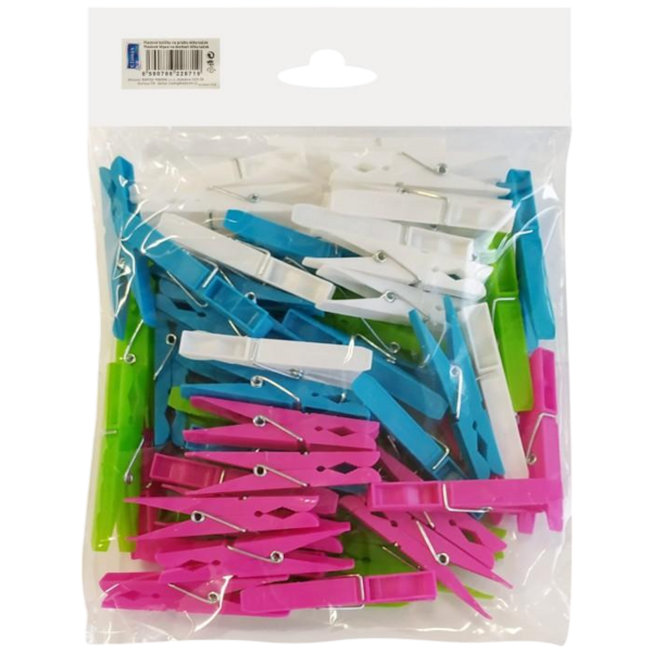 Plastové kolíčky na prádlo MIX BAREV 60ks sáček