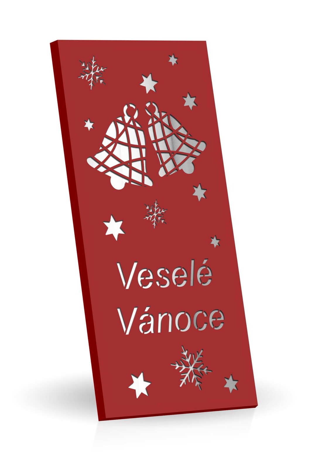 Mléčná čokoláda s mandlemi a malinami, Veselé Vánoce, červené zvonečky, 175 g