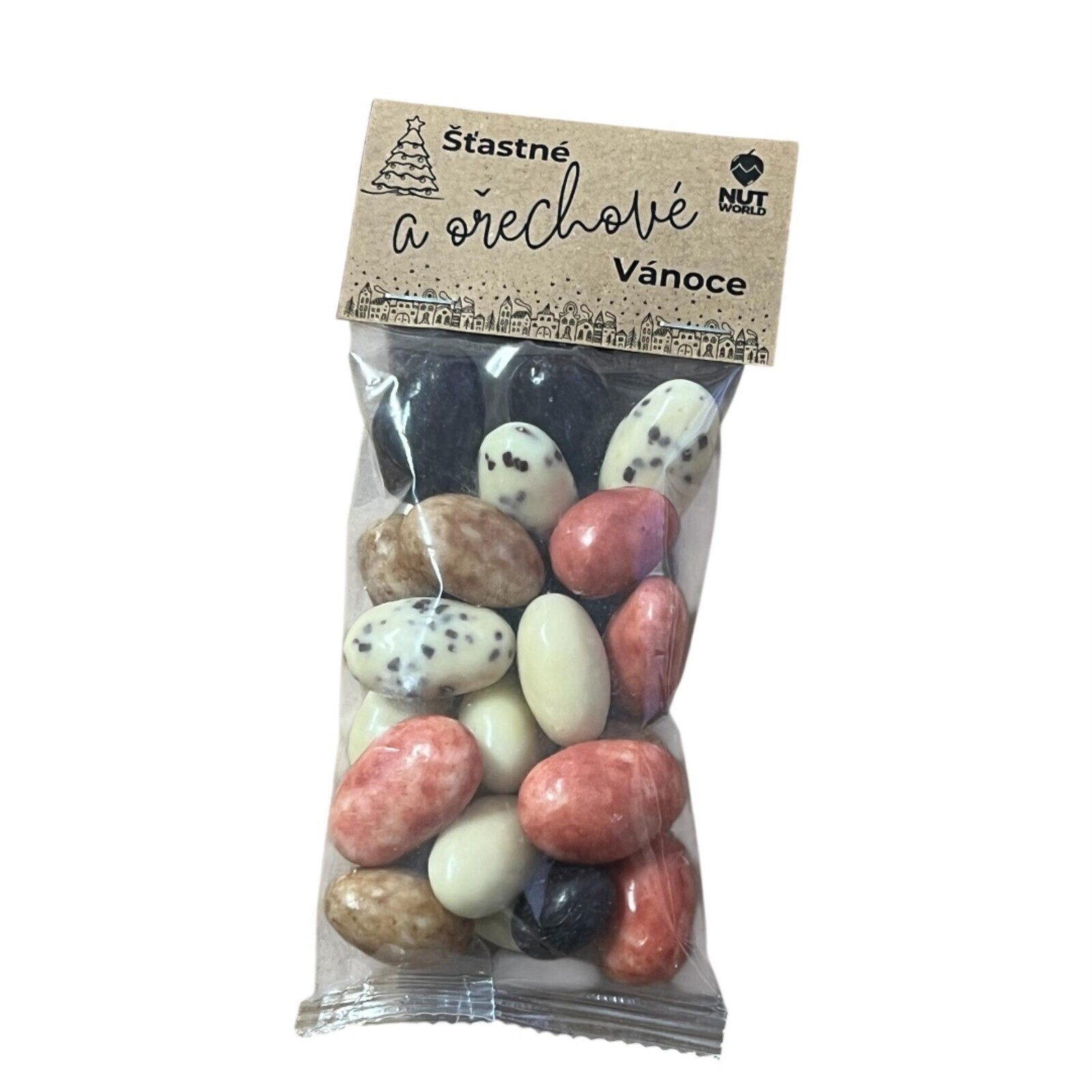 Vánoční exkluzivní mandle, Šťastné a ořechové, 100 g