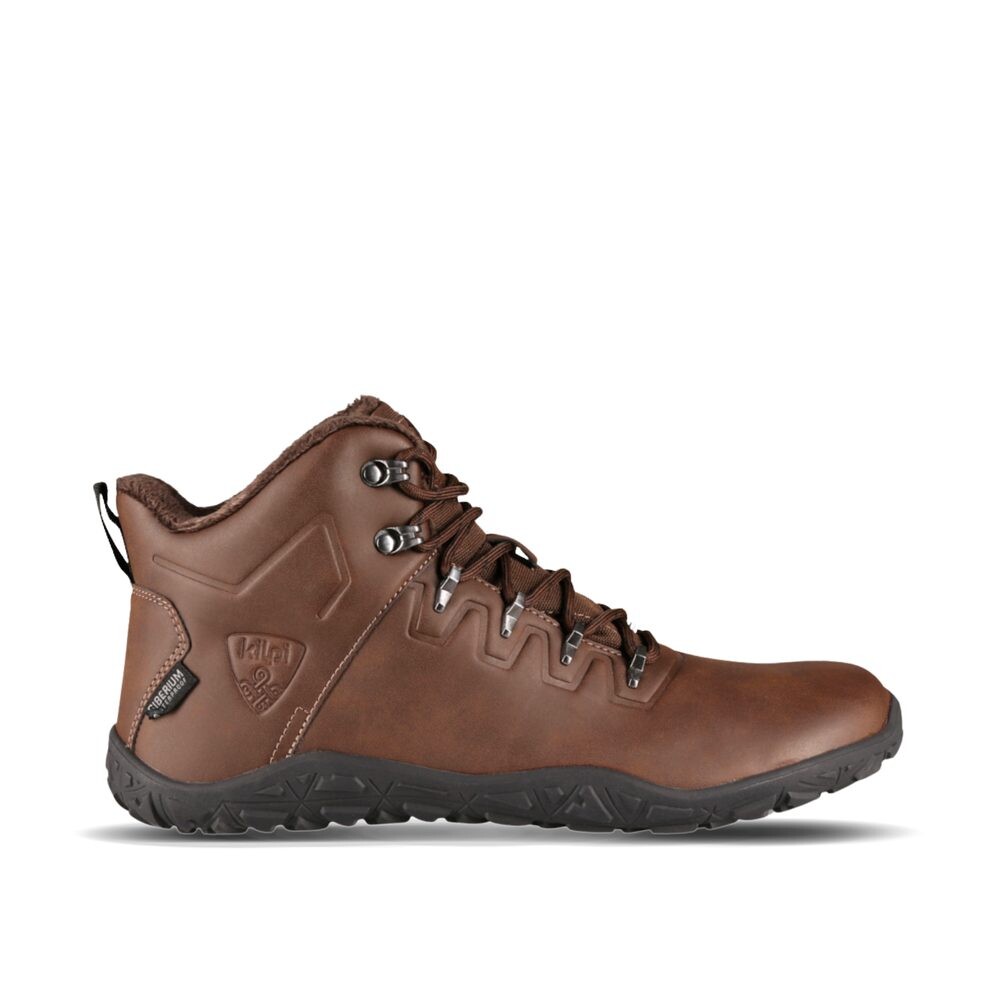 KILPI BARE HIGH WP-U Hnědé Outdoorové barefoot boty - 37