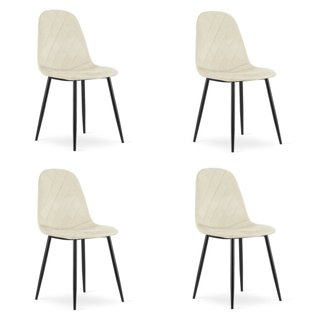 Set čtyř jídelních židlí ASTI sametový béžový (4 ks)