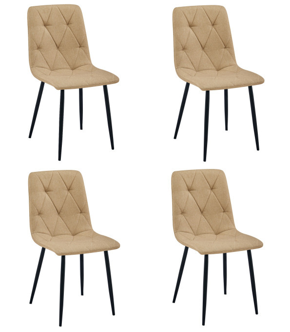 Set čtyř jídelních židlí LIBRA hnědé / černé nohy (4 ks)