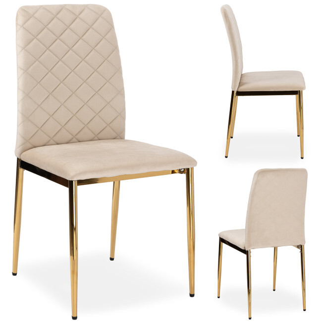 Jídelní židle MAVERIK zlatá / béžová
