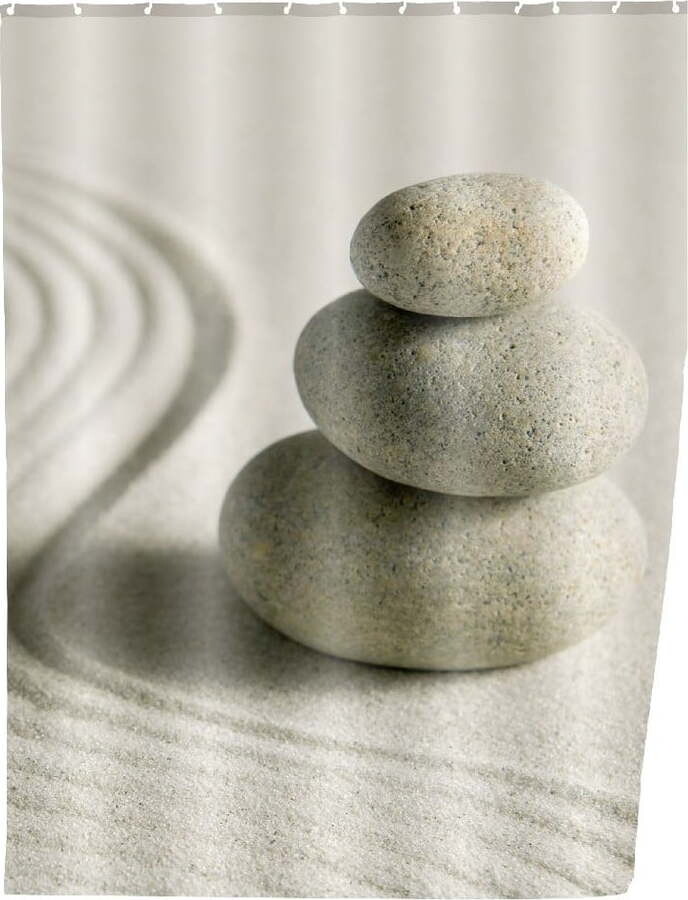 Šedý sprchový závěs Wenko Sand, 180 x 200 cm