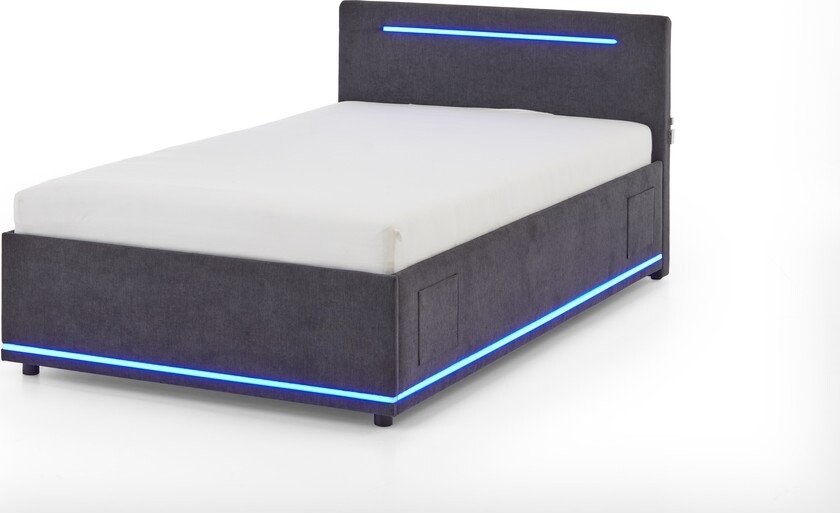 Tmavě šedá čalouněná dětská postel s úložným prostorem s roštem 120x200 cm Circle – Meise Möbel