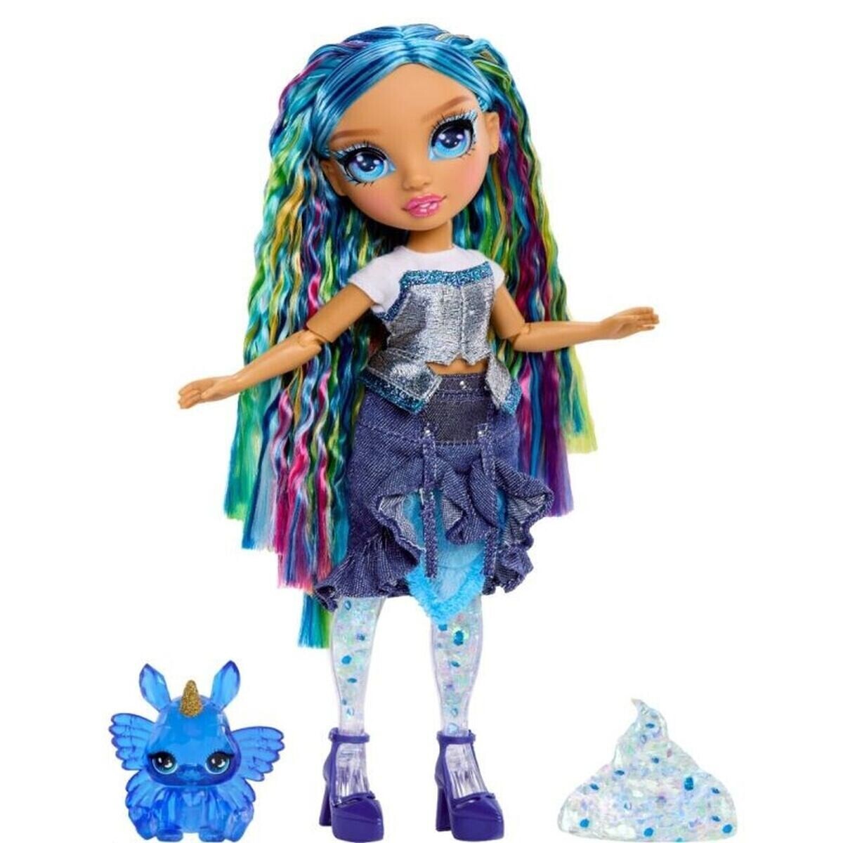 Rainbow High Panenka se slizem a třpytkami - Skyler (blue)