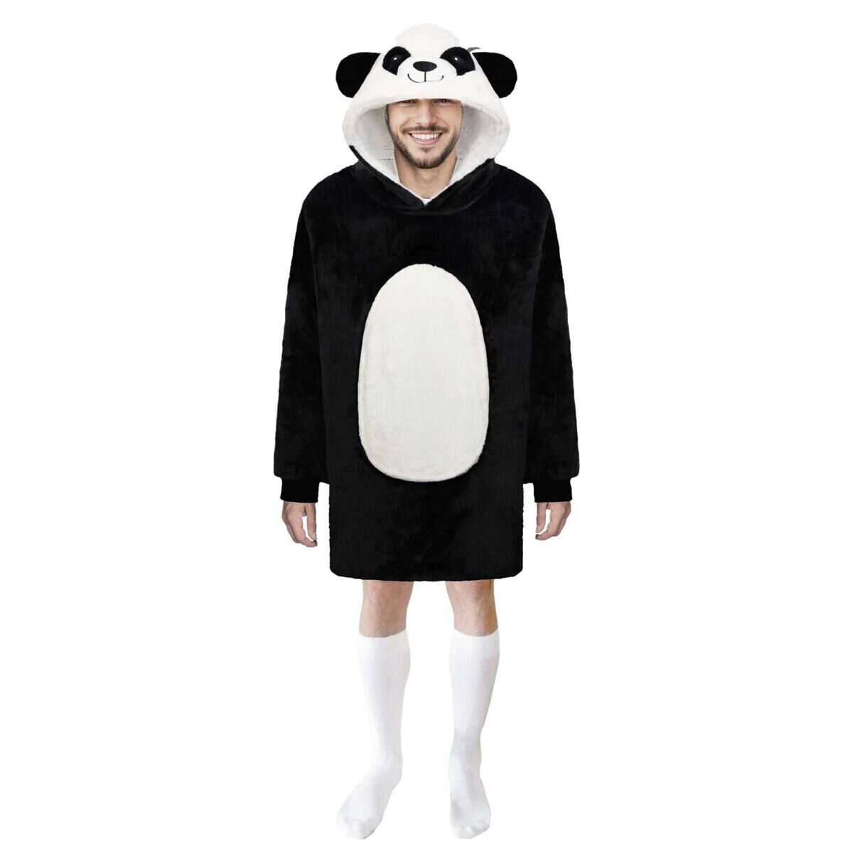 Cozy Noxxiez CH367 Panda - hřejivá televizní mikinová deka s kapucí pro teenagery a dospělé
