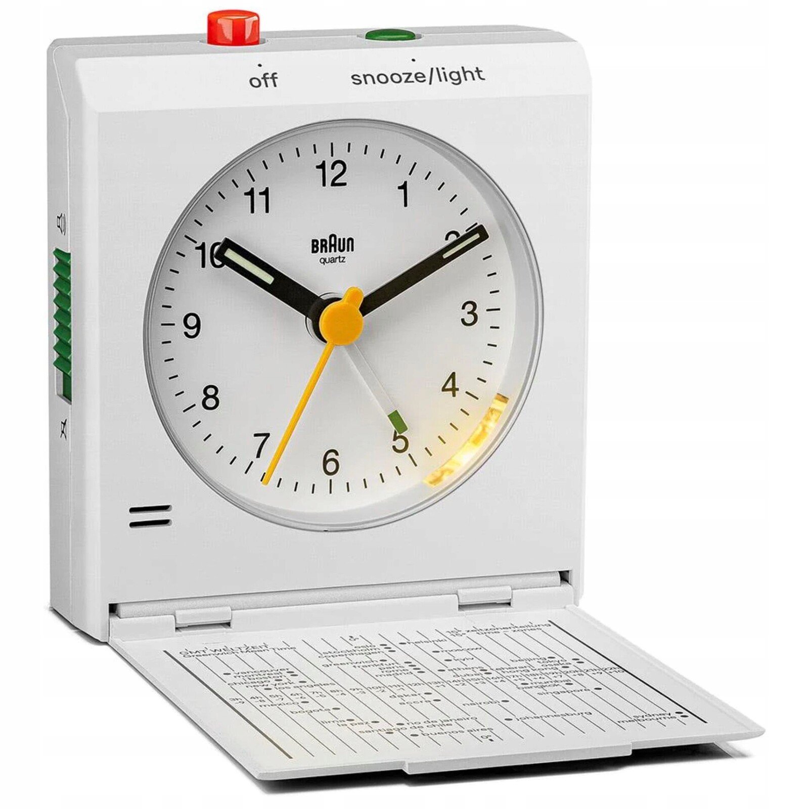 Braun Bc 05 W Skládací křemenný budík, bílý