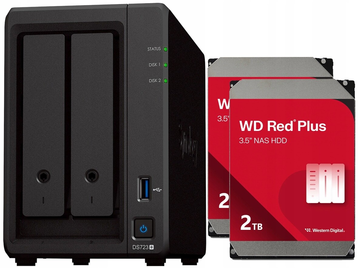 Nas server Synology DiskStation DS723+ 2GB Ram 4TB Hdd (2x2TB) Wd Red Plus
