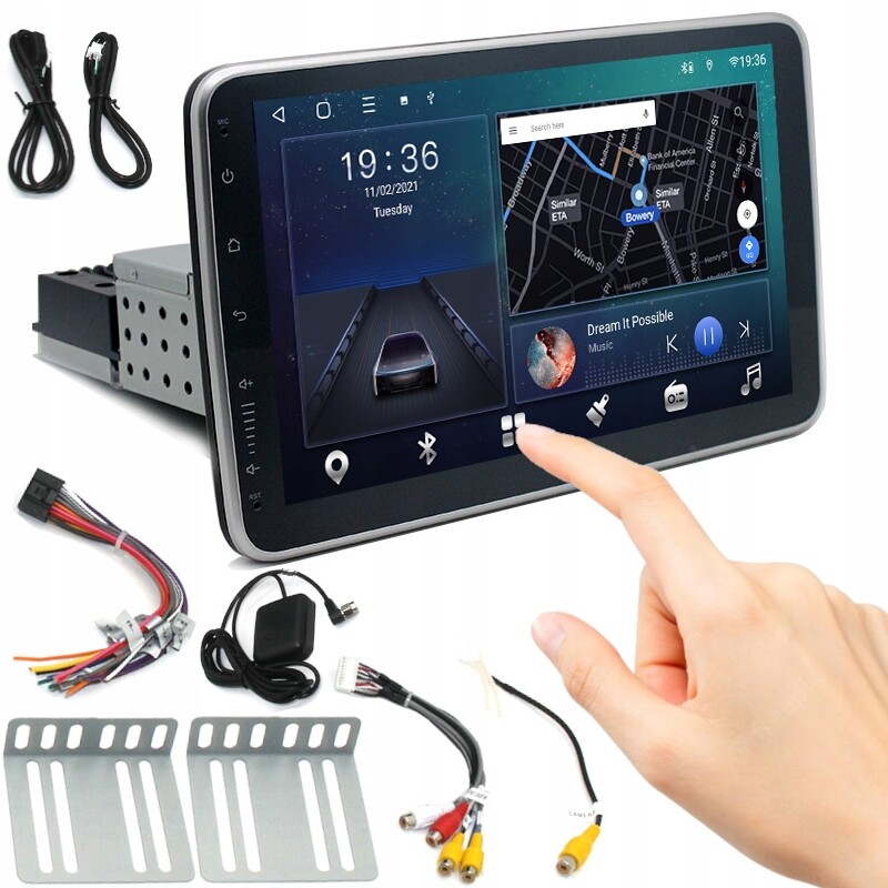 Automobilové Rádio 1 Din 10.1 Palce Otočné Android Carplay Univerzální