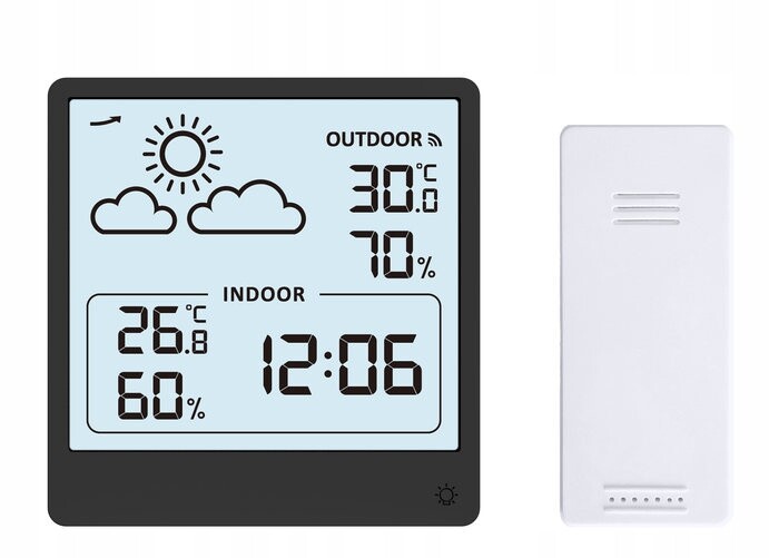 Bílá Meteorologická Stanice Jvd SB3347.2 Sonda Počasí Teplota Vlhkost 9x9 cm