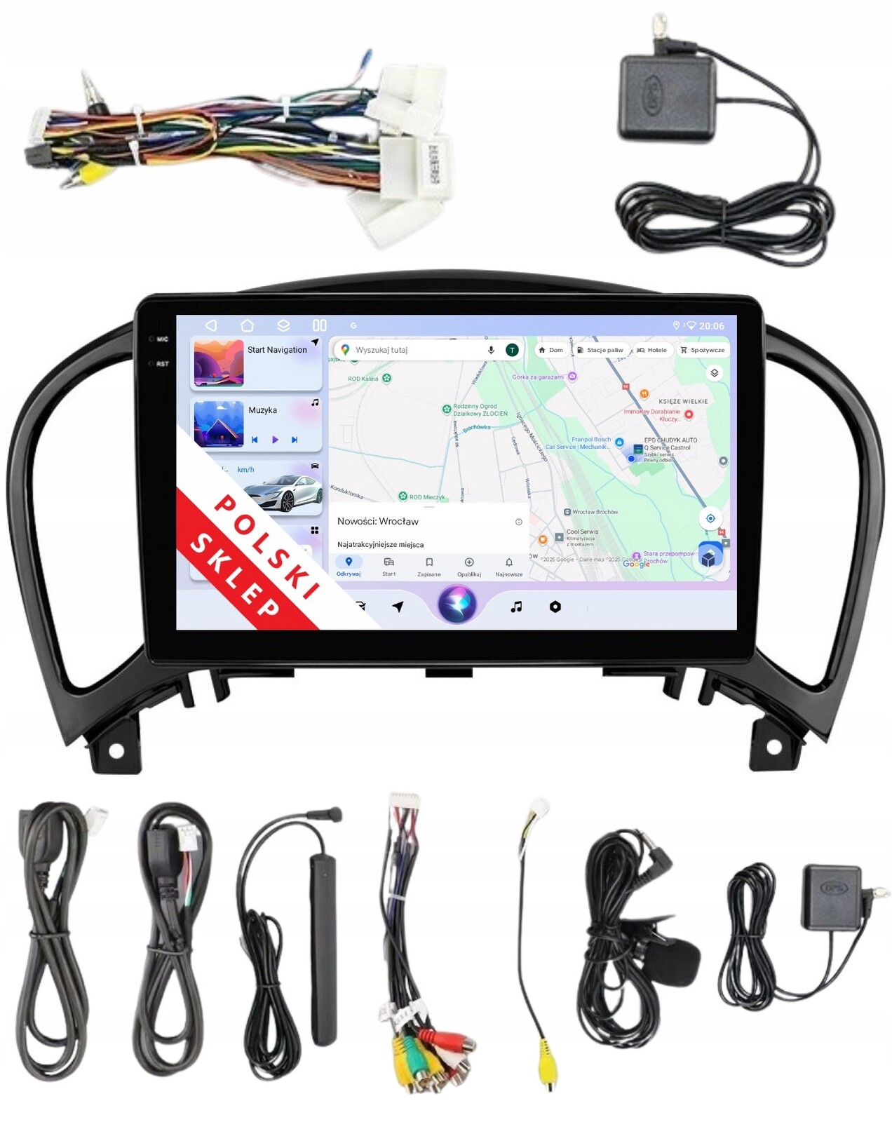 Navigace Rádio 2DIN Android Nissan Juke 1 A 4/64 Gb Dsp Carplay Lte