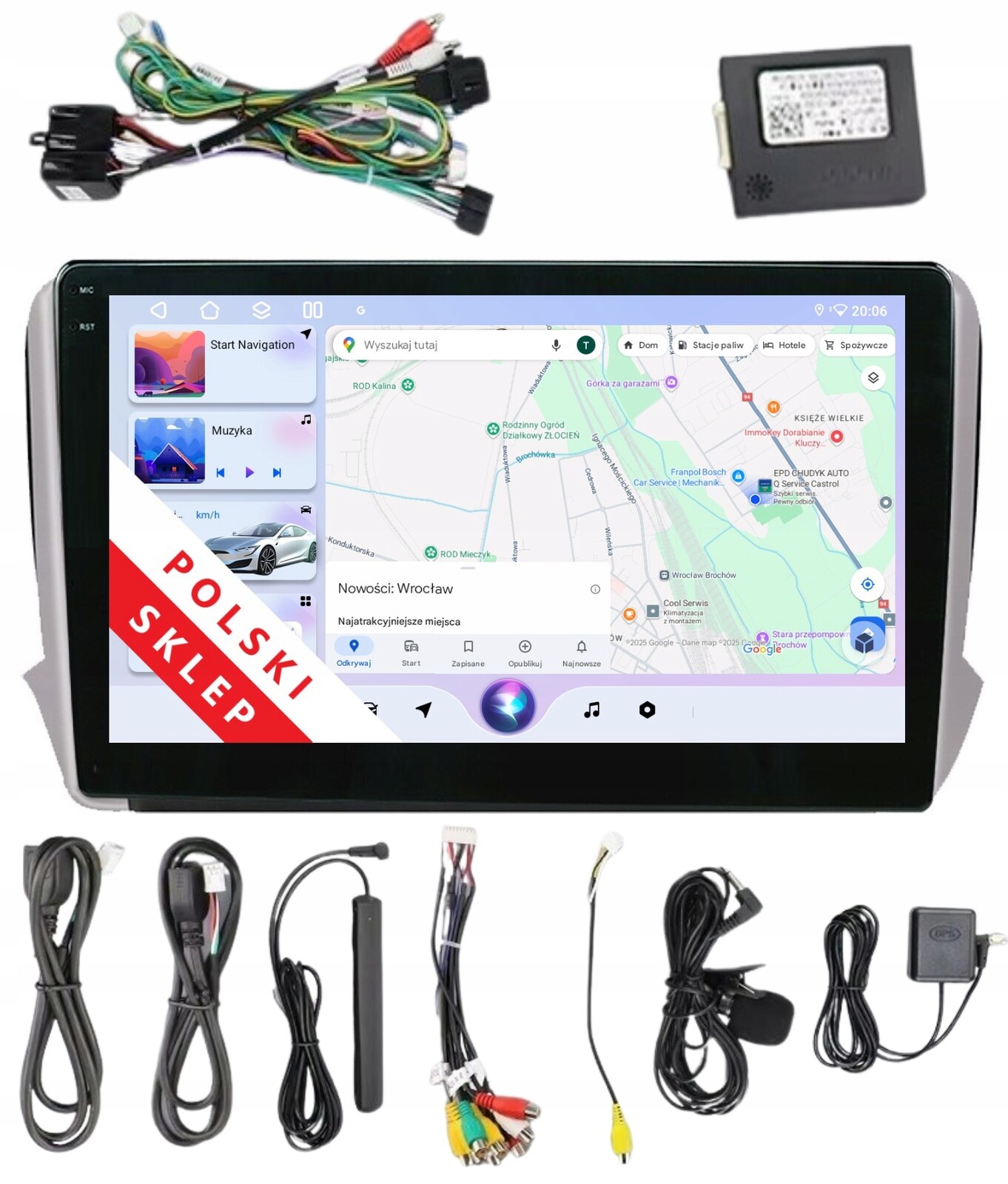 Rádio 2DIN Navigace Android Peugeot 208 4/64 Gb Dsp Carplay Lte