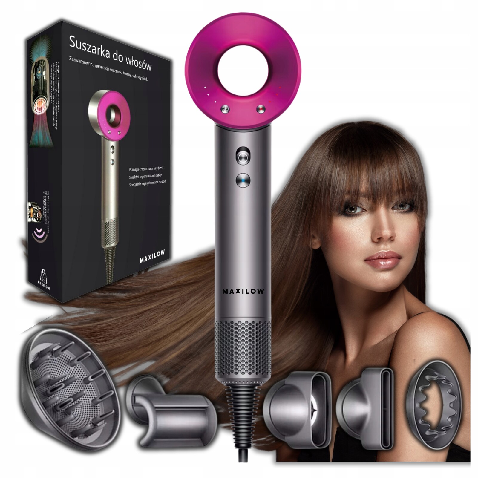 Fén na vlasy s ionizačním Difuzorem Dárek Tiché nástavce 5v1 1600 W