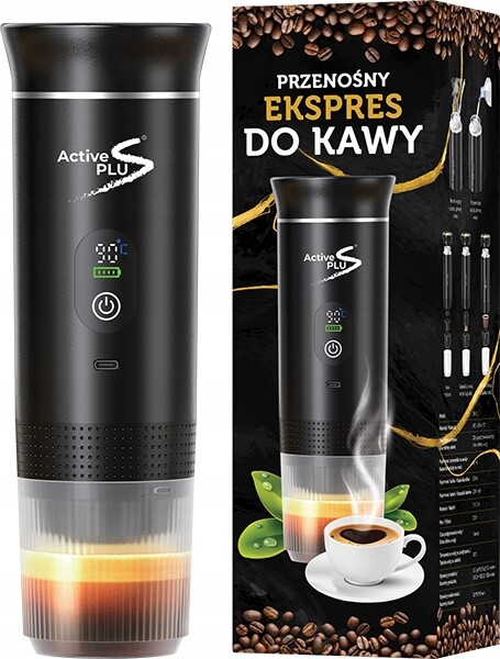 Prémiový automatický cestovní tlakový kávovar na kávu, kapsle, kempování