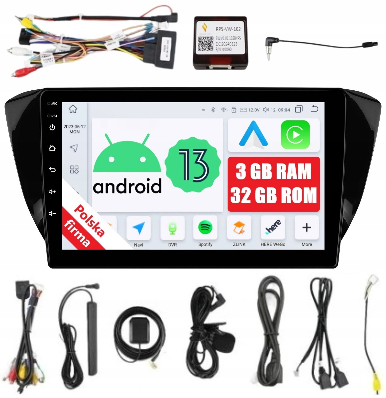 Rádio 2DIN Navigace Pro Android Škoda Superb 3 III 3/32 Gb Dsp Carplay Lte