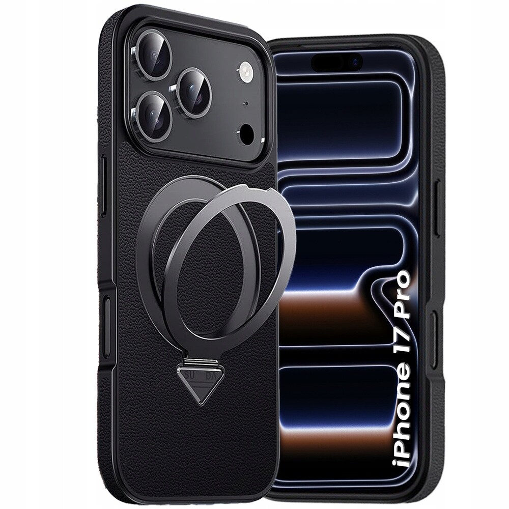 Kožené Pouzdro pro iPhone 17 Pro, MagSafe, s leather case stojánkem