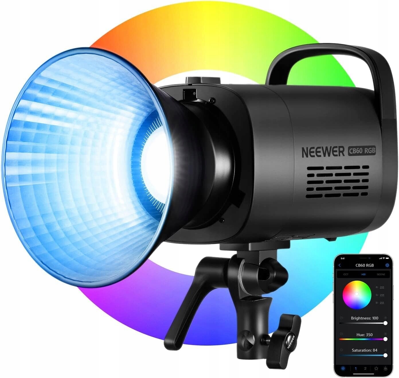 Studiová lampa 2700K 6500K Ovládání pomocí aplikace Neewer CB60 Rgb 70W Led