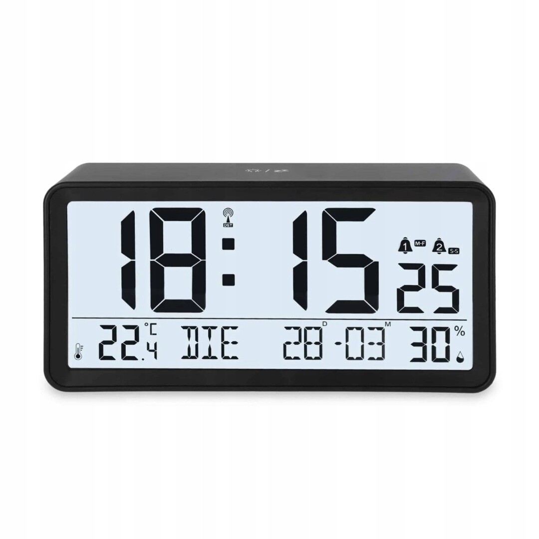 Hodiny digitální s velkým displejem Ade 19 x 5 x 9 cm černé