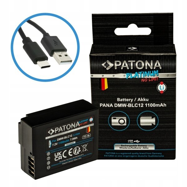 Patona baterie pro foto Panasonic DMW-BLC12 1100mAh Li-Ion Platinum Usb-c n