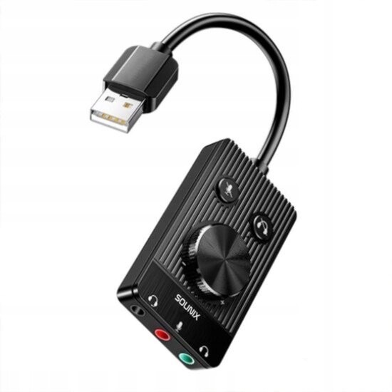 Zewnętrzna karta Dźwiękowa Usb adaptér Audio na sluchátka a mikrofon Sounix