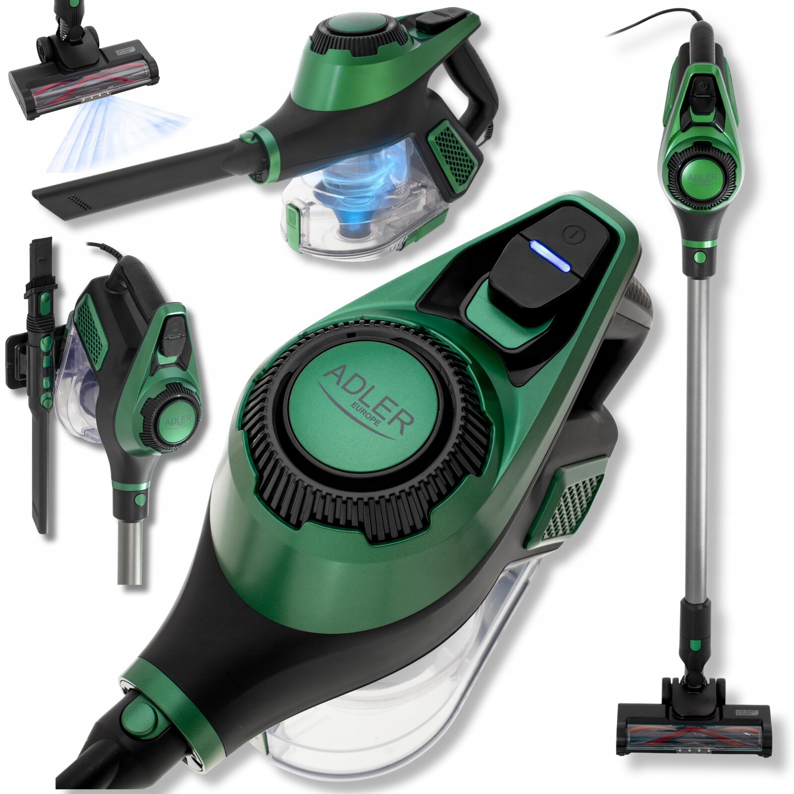 Tyčový Vysavač drátový vysavač Elektrokartáč Led 700W Hepa 13 Adler AD7083