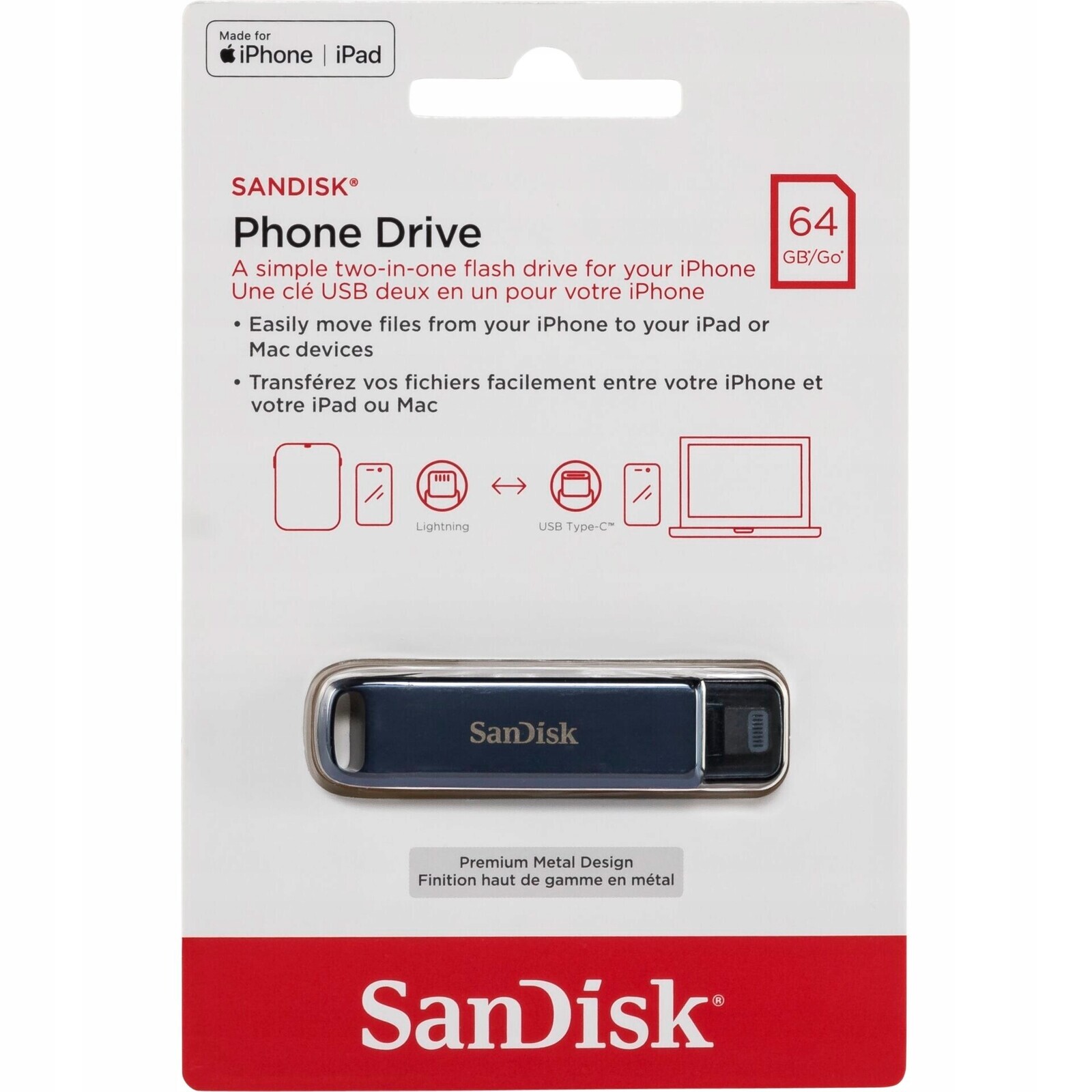 SanDisk Phone Drive 2v1 64GB Usb C Usb A SDIXD0N-064G-GN6NN