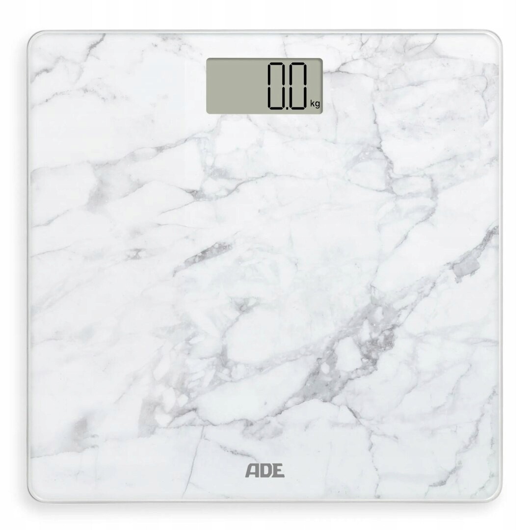 Koupelnová váha do 180 kg Ade 30 x 30 cm mramorový vzor bílá