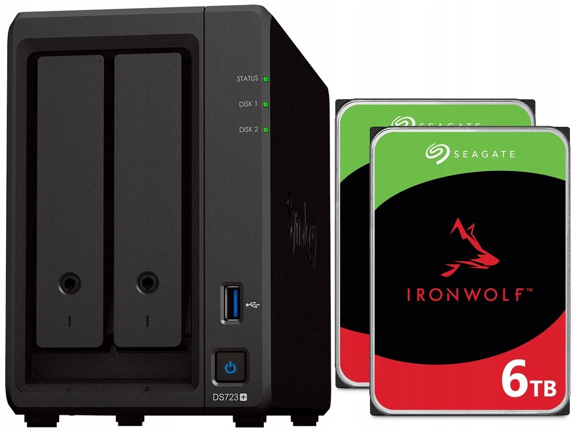 Nas server Synology DiskStation DS723+ 2 Gb Ram 12 Tb Hdd (2x6 Tb) IronWolf