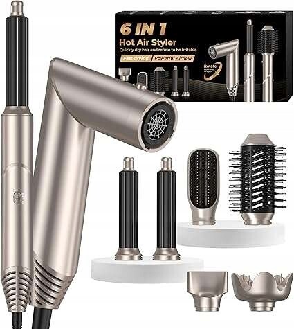 Vysoušeč vlasů s vyměnitelnými nástavci 6v1, multifunkční