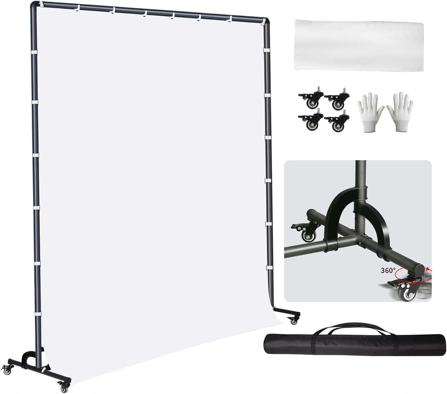 Stativ Stojan s kolečky na banner fotografické pozadí Sada 1,7 x 1,2 m
