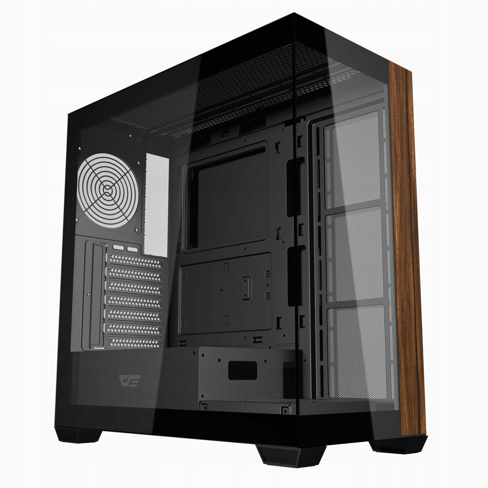 Herní počítačová Počítačová Skříň darkFlash DS900W Midi Tower Atx, černá sklo