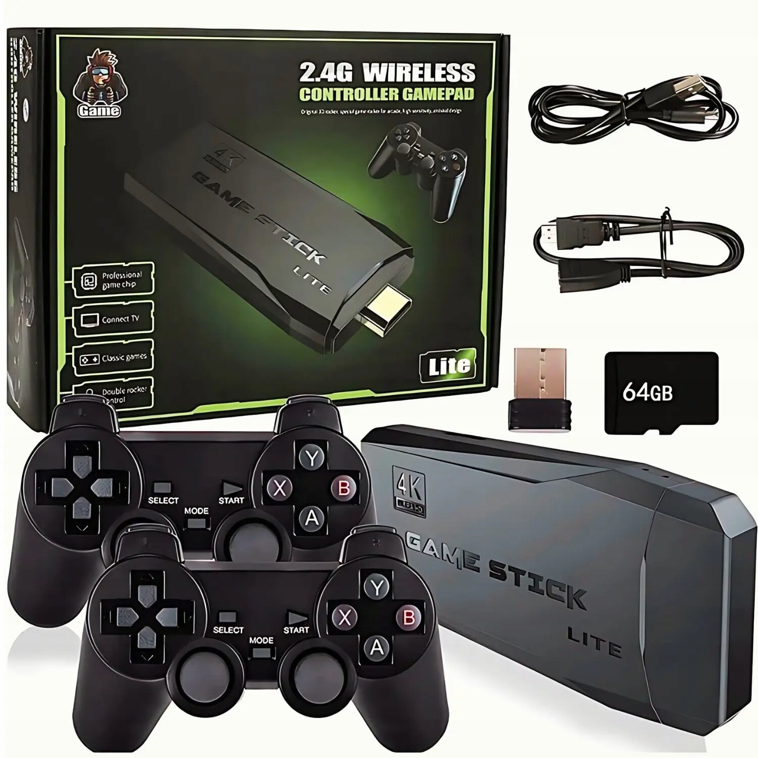 Televizní konzole Retro Pro 2 Pady – 3000 her, Hdmi 4K, pro rodinu