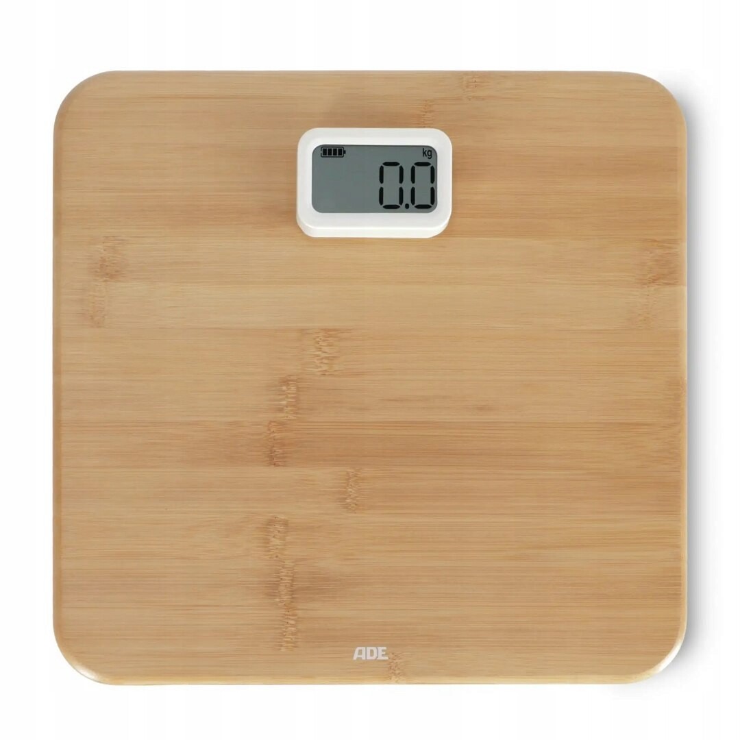 Koupelnová váha na dynamo do 150 kg Ade 31 x 30 cm bambus