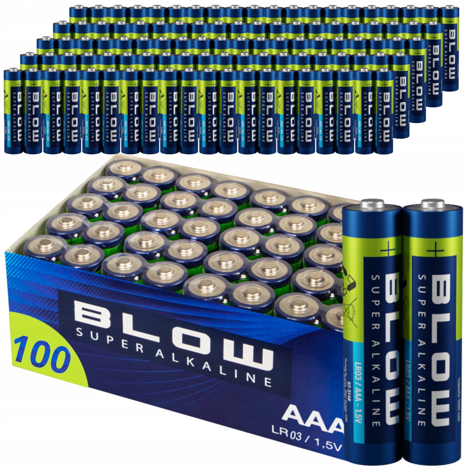 100 x Alkalická Baterie Aaa LR3 Tužkové Baterie Set R3 Výkonná Baterie