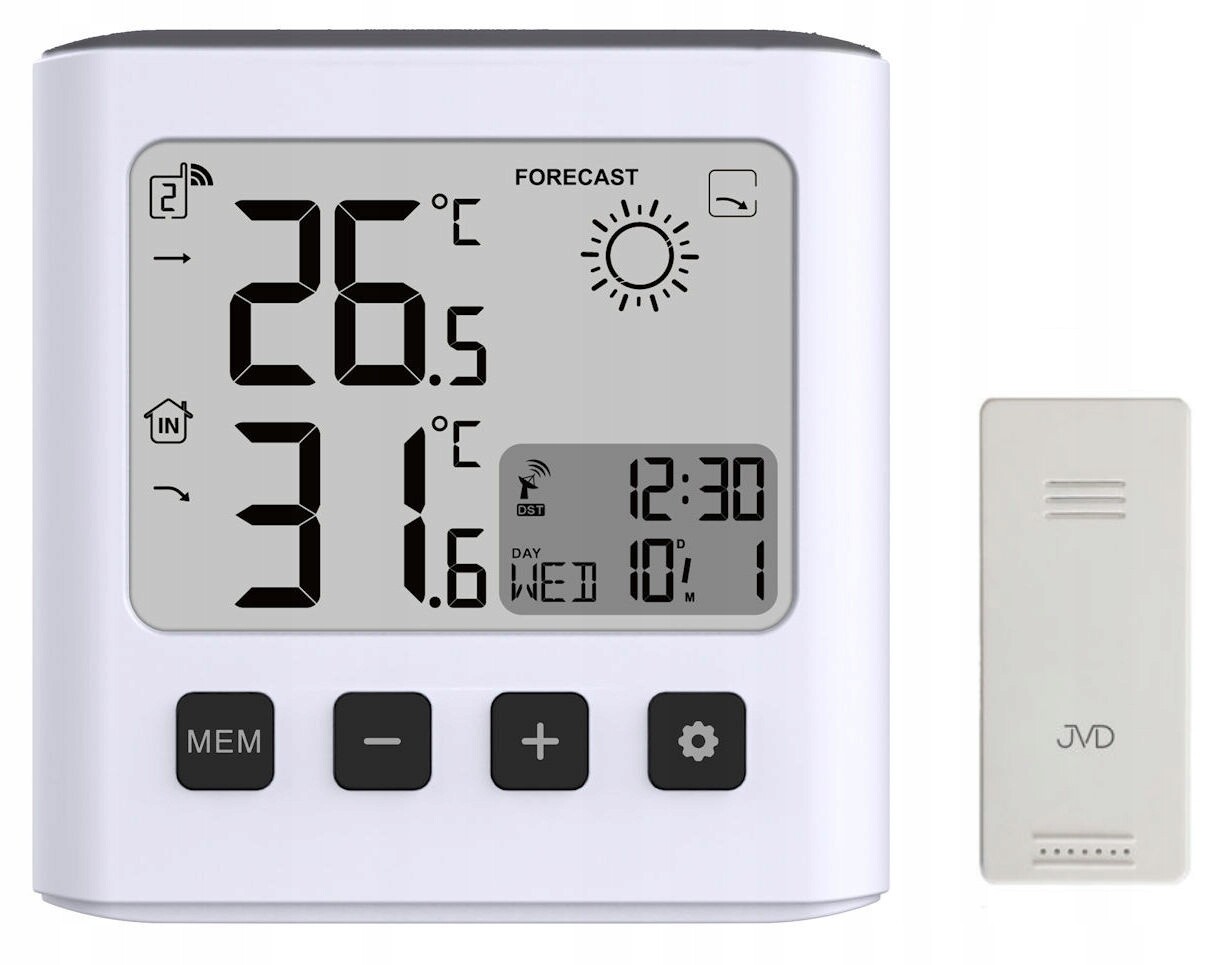 Čitelná Meteorologická Stanice Jvd RB777 Sonda Alarm Počasí Teplota Paměť