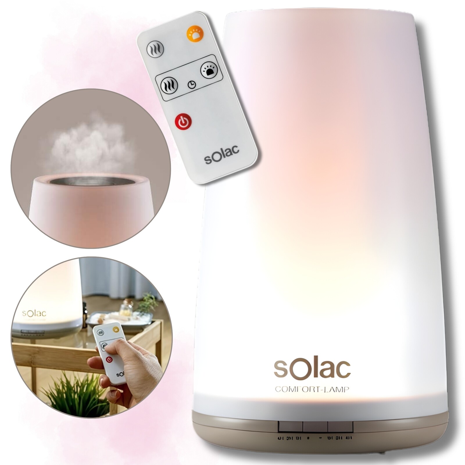 Ultrazvukový zvlhčovač vzduchu Solac HU1065 Aromaterapie Lampička Pilot