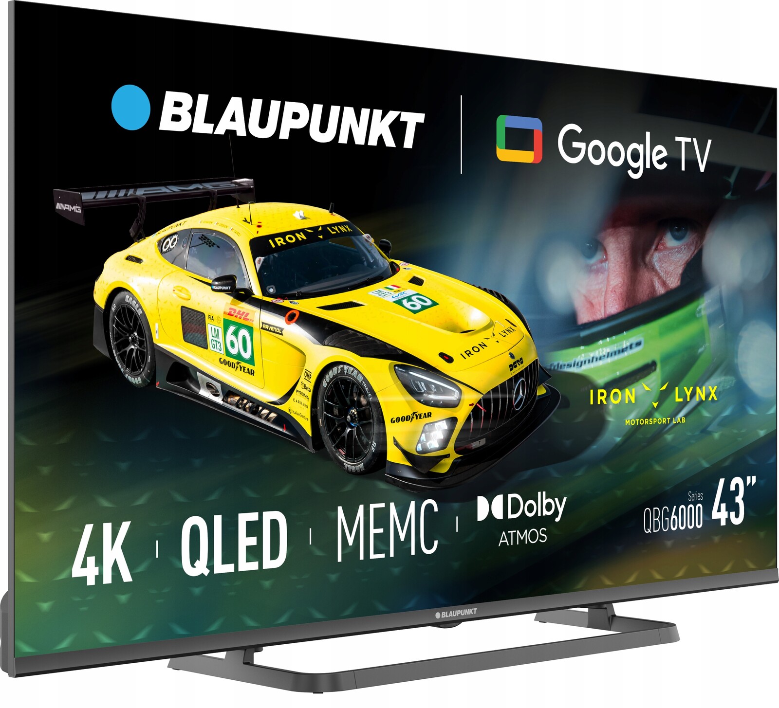 Televizor 43 Palců Qled Blaupunkt 4K Google Tv Smart Tv Dolby Vision Černý