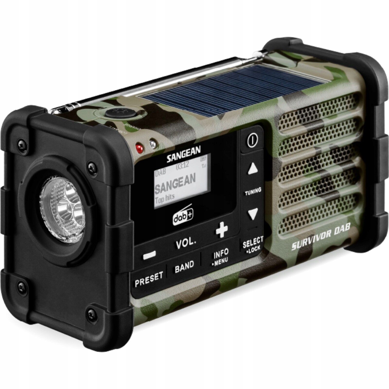 Sangean MMR-88 Dab+ camouflage Notfall/Kurbel/Solar Radio