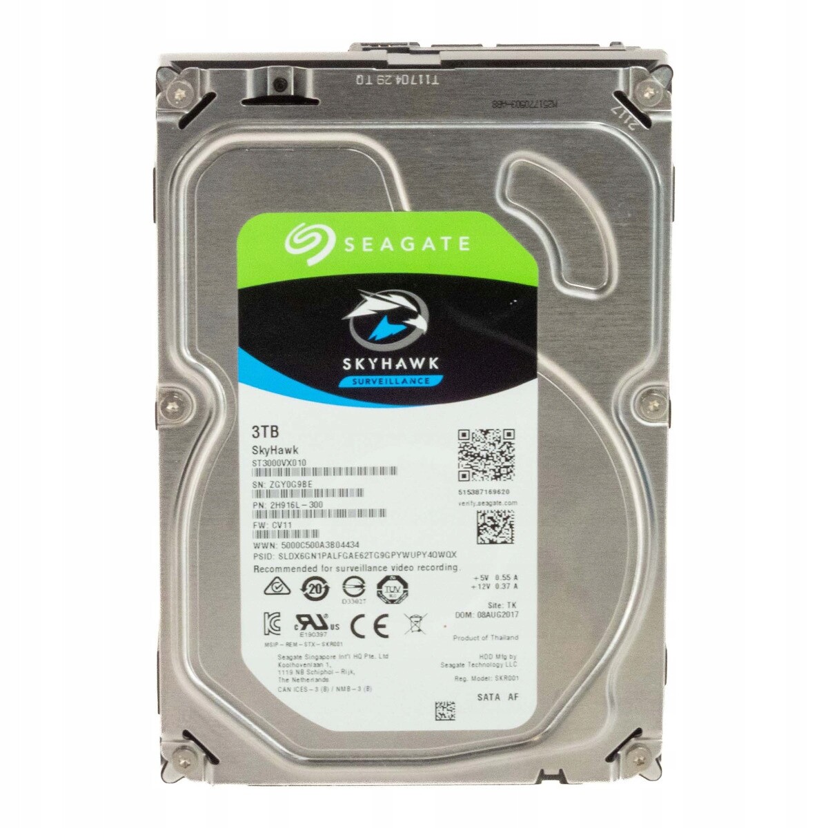 Seagate SkyHawk 3TB 7.2K 64MB Sata III 3.5'' ST3000VX010
